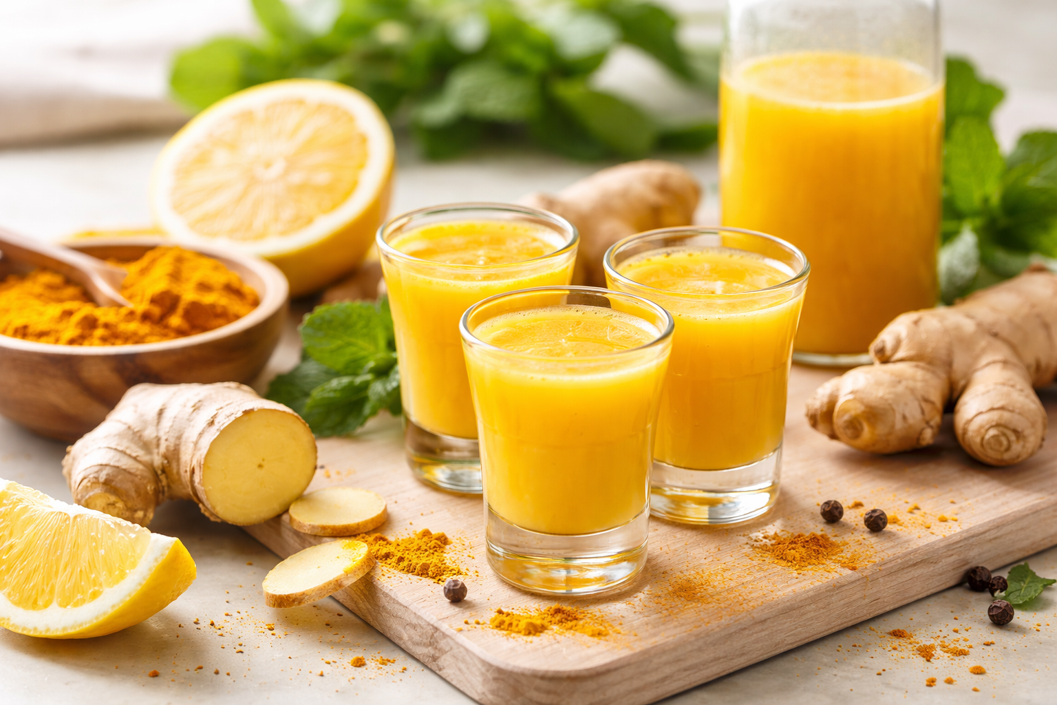 Gurkemeje, ingefær og citron – det populære shot og hvorfor så mange starter året med det